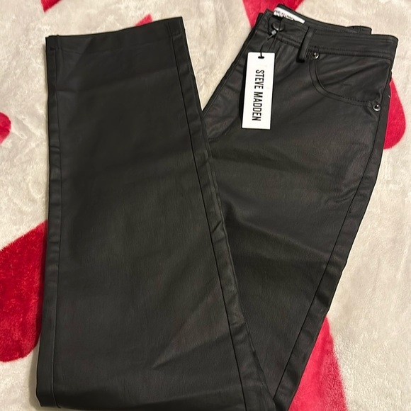NWT Steven Madden Faux Leather Pant in Black - Picture 10 of 12